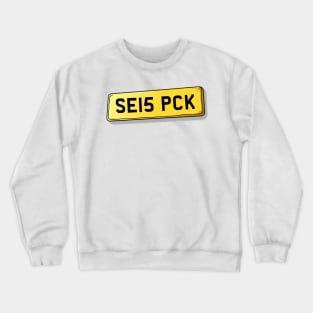 SE15 PCK Peckham Number Plate Crewneck Sweatshirt